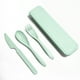 thumbnail image 1 of Juego de vajilla de paja de trigo Yuarrent cubiertos con estuche de almacenamiento Verde Type3 NO3, 1 of 6