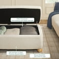 thumbnail image 4 of Walker Edison Contemporary Bouclé Easy Assembly Large Storage Ottoman, Ivory, 4 of 16