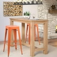 thumbnail image 6 of Lacoo Indoor-Outdoor 30'' Modern Tolix Style Metal Backless Light Weight Bar Stools with Square Seat, Orange, 6 of 8