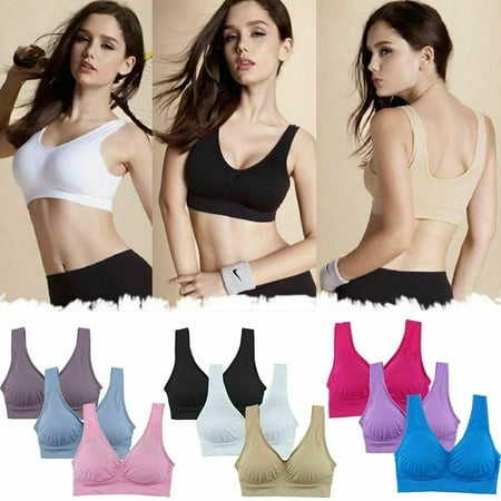 JUNWELL Sexy Genie Bra with Pads Seamless Push up Underwear Sport for Women S
