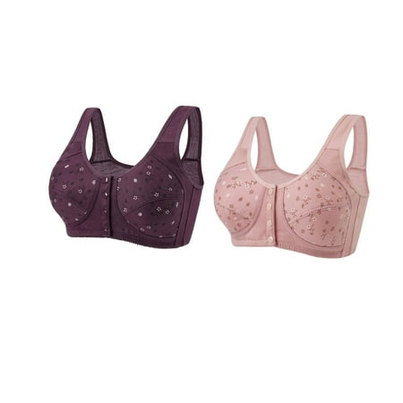 LLYwey Backless Bras Deals Woman s Comfortable Lace Breathable Bra Underwear No Underwire Women s Plus Size Nylon Lifting Bra Style LW-240 Pinks M