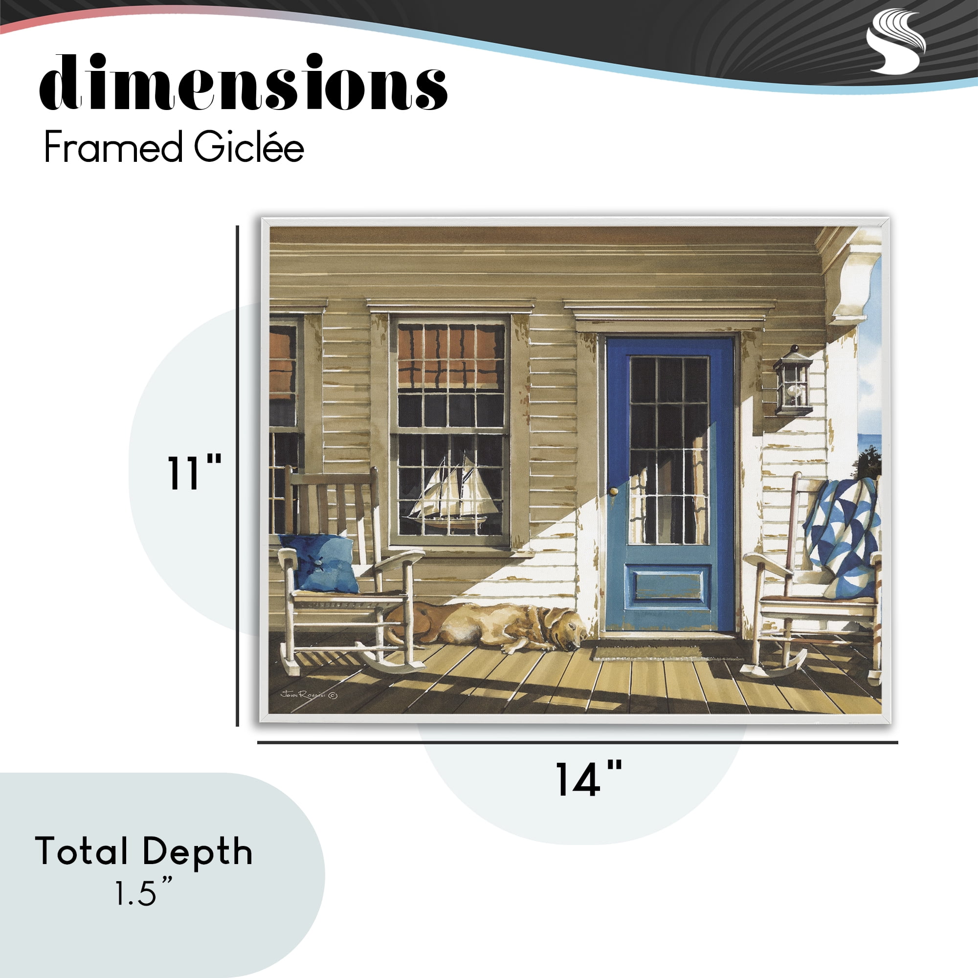 Stupell Industries Front Porch Gathering White Framed Giclee Art, design by John Rossini