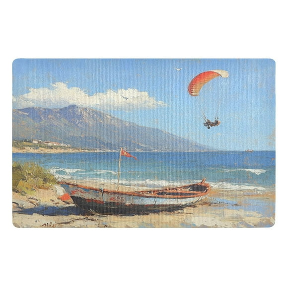 BZSMCE Floor Mats 32x20in Boats on The Beach Creativity Doormats