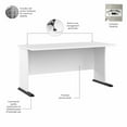 thumbnail image 7 of Bush® Business Furniture Studio A 60"W Computer Desk With 3-Drawer Mobile File Cabinet, White, Standard Delivery, 7 of 7