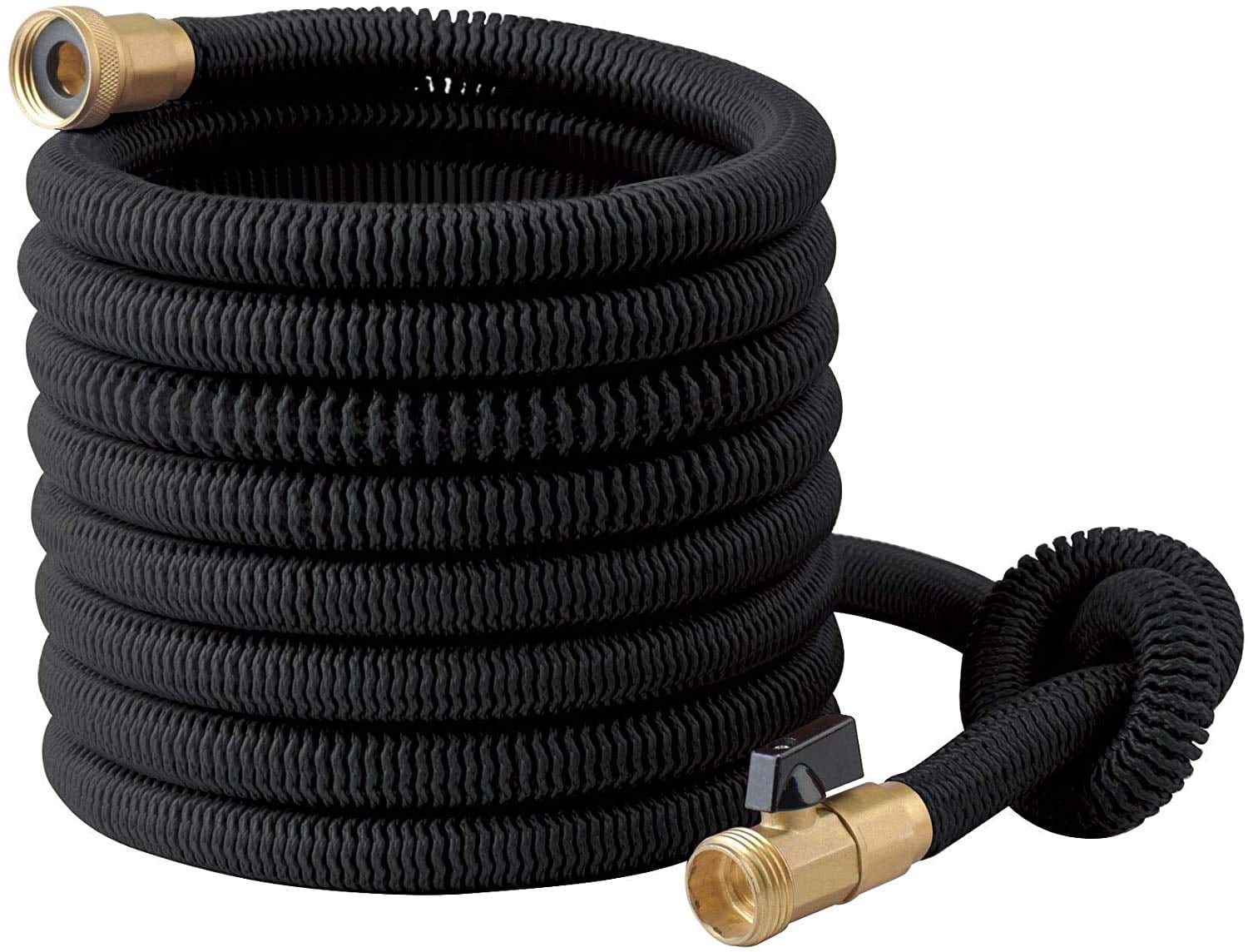 Expandable Garden Hose – 75 FT - with Multi-Pattern Spray Nozzle – Durable, Flexible, Multipurpose (Black)
