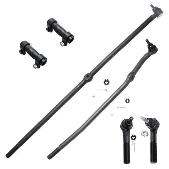 Detroit Axle - Front 6pc Suspension Kit for 4WD 00-02 Dodge Ram 2500 3500, 4 Tie Rods 2 Adjustment Sleeves 2000 2001 2002 Replacement