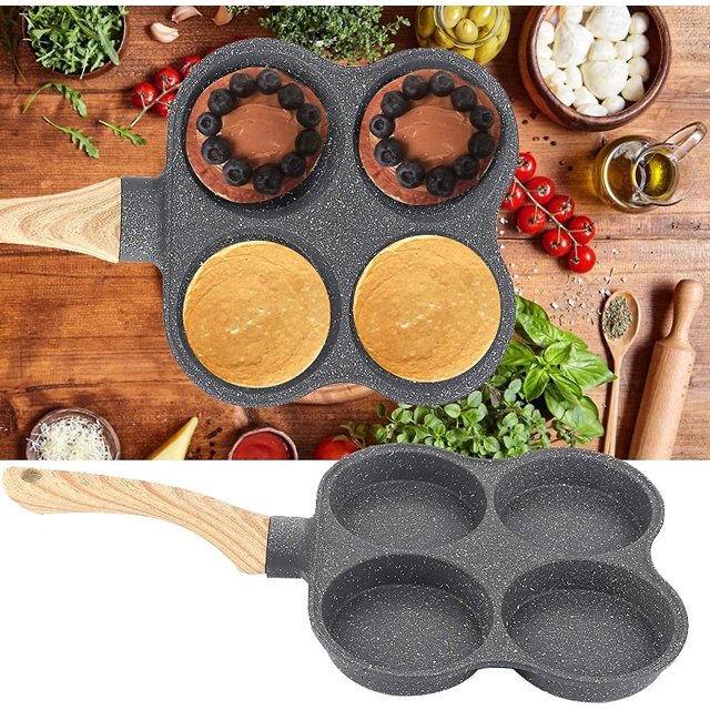 Estufa Panqueques, Sartenes De Tortilla De 4 Agujeros Sartén Antiadherente Desayuno Crepe Maker. Afortunado Sencillez