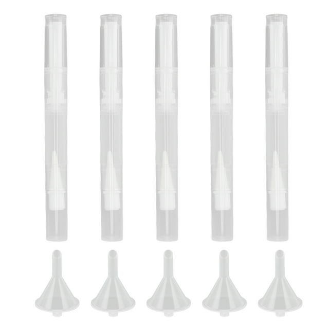 Refillable Container,5 Set Empty Nail Cuticle Oil Pen Eyelash Growth Liquid Tube Solid Performance