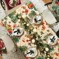 thumbnail image 3 of Fennco Styles Christmas Santa & Gifts Tablecloth 56" X 56" - Festive Holiday Dining Room Decoration for Winter Holidays Décor, Family Gatherings, and Special Occasions, 3 of 6
