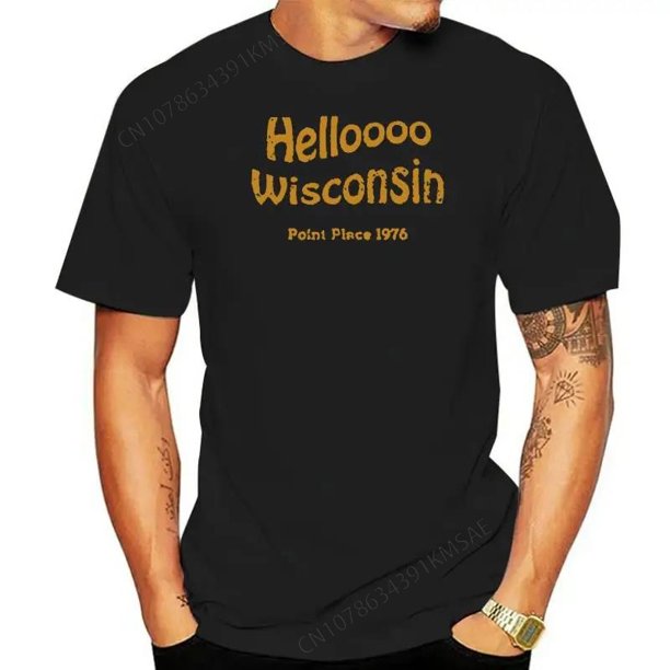 Camiseta de manga corta para hombre, camiseta vintage de Hello Wisconsin, camiseta para mujer