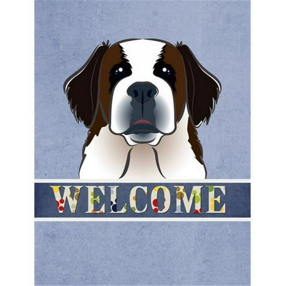 Carolines Treasures BB1432GF Saint Bernard Welcome Flag Garden Size