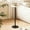 Marble White, variant on ManyFun Drink Table, Small Pedestal Side Table, Round Cocktail Table, Circle End Table with Metal Base, for Small Spaces,  Black