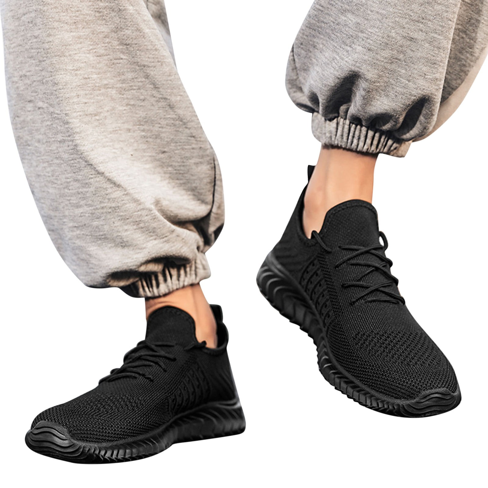 PEASKJP Mens Shoes 2023 Men's Breathable Non Slip Soft Bottom Sneaker Men  Fashion Sneakers Black 11