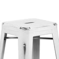 thumbnail image 2 of 30'' High Backless Distressed White Metal Indoor-Outdoor Barstool, 2 of 7