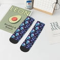 thumbnail image 7 of Pofeuu Skull Flower Blue Print 30cm Socks, Adult Running Hiking Socks for Youth and Adult, 7 of 7
