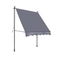 thumbnail image 5 of Manual Retractable Awning, 118" Non-Screw Outdoor Patio Awning Sunshade Shelter, Height Adjustable Sunshade Patio Door Window Awning Canopy for Backyard, Garden, Balcony, Gray, 5 of 5