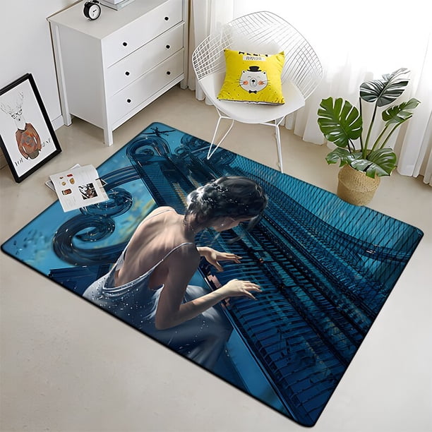 Alfombrilla de suelo de dormitorio con estampado de guitarra Musical para el hogar, sala de estar, oficina, triangulación de envíos15120x160cm (47x62 pulgadas)120x160cm (47x62 pulgadas) zhangyuxiang unisex
