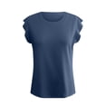 thumbnail image 5 of Bovxnpu Womens Summer Tops, Plus Size Casual T Shirt, Solid Tank Top For Women Trendy Sleeveless Loose Ruffle Sleeve Casual Basic Summer Spring Top XXL, 5 of 8