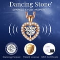 thumbnail image 5 of MomentWish 1 Carat Moissanite Dance Necklace for Women 14K Rose Gold Plated for Valentine's Day Gift, 5 of 8
