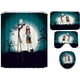 thumbnail image 3 of Juego de 4 cortinas de ducha de pesadilla antes de Navidad, zombie, novia, Jack, decoración de Halloween para baño infantil con 12 ganchos para cortinas para baño, impermeables, 3 of 7