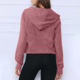 thumbnail image 4 of IROINNID Hoodie for Women Solid Casual Pullover Loose Long Sleeve Fall Basic Hoodie with Zipper Pocket,Pink, 4 of 6