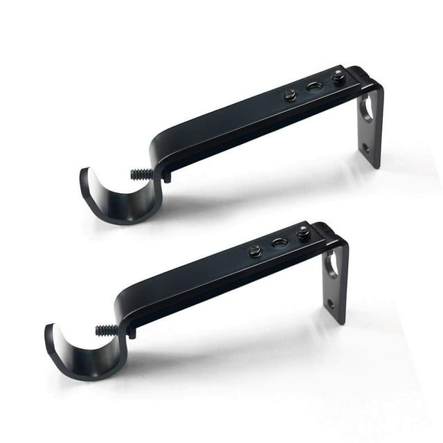 Soportes para barras de cortina ihrdnnr, resistentes, ajustables, negros