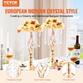 thumbnail image 2 of VEVOR 12PCS 49cm/19.3” Tall Crystal Wedding Flower Stand Vase for Party Decor, 2 of 9
