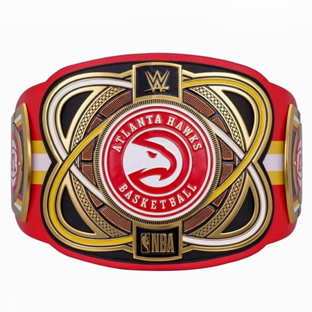 Atlanta Hawks Championship Belt Metal Plates Hand-Tooled Leather Strap Adult Size Collectible