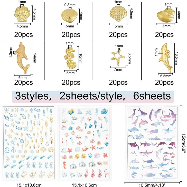 160Pcs Ocean Themed Resin Fillers 8-Style Alloy Epoxy Resin Supplies Whale  Alloy Cabochons Starfish Shell Dolphin Resin Accessories with 4 Sheets 3D  Resin Stickers for Resin Jewelry Making 
