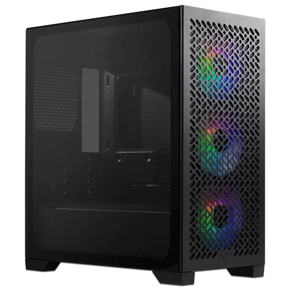 Gabinete Cooler Master Elite 302, Mini-Tower, Mini-ITX, Incluye 3 Ventiladores ARGB, (No Incluye Fuente de Poder), Color Negro.