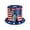 C, variant on Patriotic Top Hat for 4th of July Independence Day, Uncle Sam Red White and Blue Stars Stripes Party Hat, Lightweight Cloth American Flag Cap for Adults