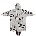 thumbnail image 2 of Oversized Wearable Blanket Hoodie,Bulldog Dog Sherpa Blanket Hoodie with Super Pockets,Super Warm Fuzzy Pullover for Women & Men, 2 of 6
