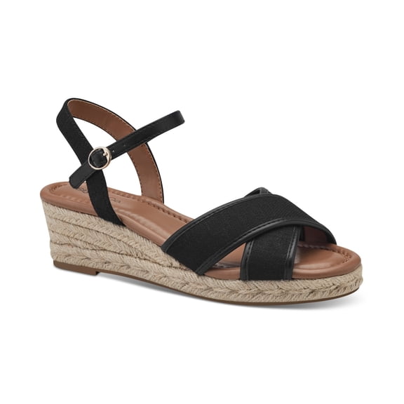 Style Co Leahh Espadrille Sandals Black Canvas 8M