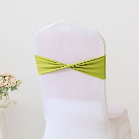 XmhyTop-A Yellow Green Dining Chair Bands 13x35cm Elastic Polyester Chair Bands for Dining Chairs, 4 Pcs,Universal Stretch Design