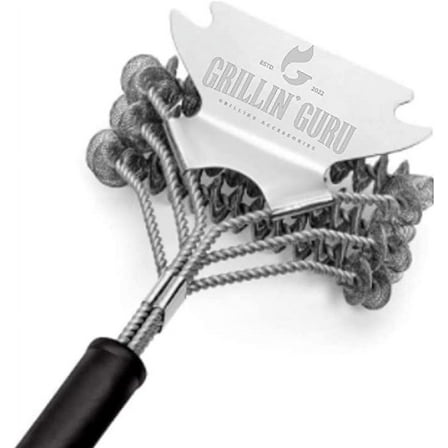 Grillin' Guru Grill Brush and Scraper Safe BBQ Brush 18'' Stainless Grill Grate Cleaner