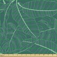 thumbnail image 2 of Leaves Upholstery Fabric by the Yard, Tropic Accents Foliage Paradise Forest Hipster Botanic Monstera Cozy Interior, Decorative Fabric for DIY and Home Accents, Teal Mint Green by Ambesonne, 2 of 5