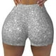 thumbnail image 2 of Balery GlitterSilver Pantalones cortos de entrenamiento estampados para mujer, sin costuras, ajustados, para gimnasio, yoga, correr, deportes, ejercicio activo, fitness.-Large, 2 of 8