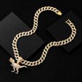 thumbnail image 3 of Necklace European and American hip hop dinosaur pendant animal personality men's pendant jewelry inlaid with rhinestones, 3 of 8