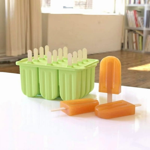 Popsicles Molds,12 Pieces Silicone Popsicle Molds Easy-Release BPA-free Popsicle Maker Molds Ice Pop Molds Homemade Popsicle Ice Pop Maker with 50PCS Popsicle Sticks