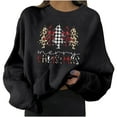 thumbnail image 2 of Kcavykas Sweat à Capuche Femme 2025, Mode Décontractée Imprimé Col Rond Manches Longues Courtes Blouse, Chandails en Molleton Sans Capuche, 2 of 4