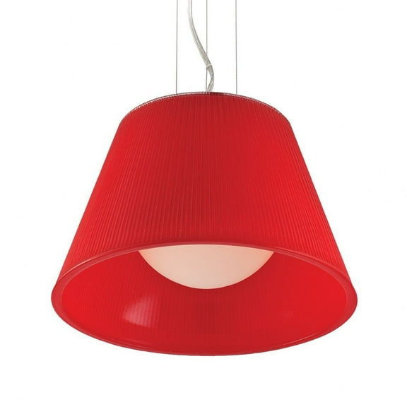 1 Light Small Pendant 13.25 inches Wide By 8.5 inches High-Chrome Finish-Red Glass Color Bailey Street Home 79-Bel-981602