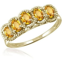 JewelersClub Citrine Ring Birthstone Jewelry – 0.90 Carat Citrine 14K Gold Plated Silver Ring Jewelry – Gemstone Rings with Hypoallergenic 14K Gold Plated Silver Band