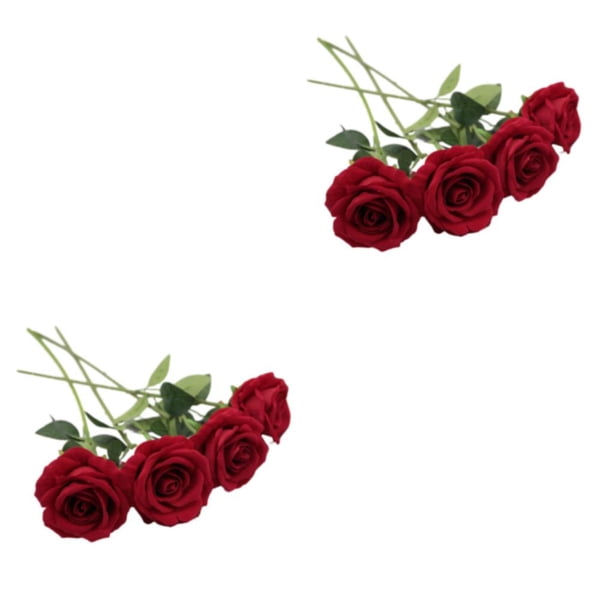 Decoraciones de boda Naiovety 10 unids/set Flores artificiales Color Vino rojo