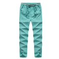 thumbnail image 3 of Boys Solid Casual Pull On Chino Pants Elastic Drawstring Waist Straight Leg School Uniform Trousers Kids Loose Fit Flat Woven Pants for Daily School Weekend Wear(Light Blue,5-6 Years), 3 of 9