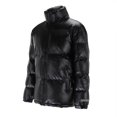 thumbnail image 5 of Gibobby Chamarras ligeras con cierre Chamarra de color liso para hombre Chamarra de algodón con cuello y cremallera con capucha de manga larga(Negro,M), 5 of 5