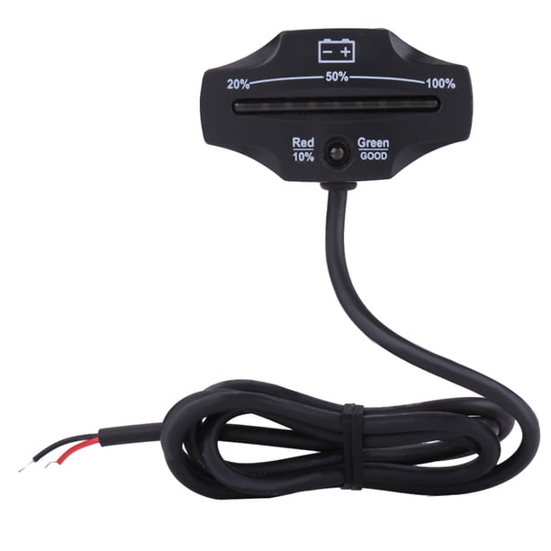 Medidor de Batería LED INDICADOR UNIVERSAL 12V 24V CARROS DE ATV ATV MONITOREO MONITERO NEGRO IMPERMABLE