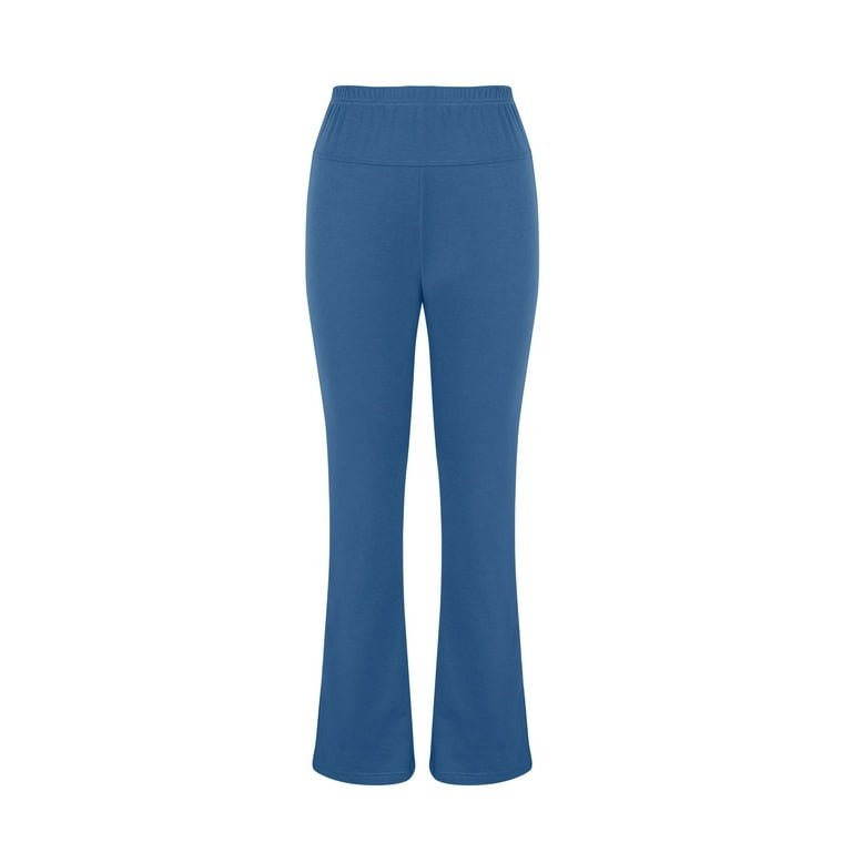 Efsteb Yoga Pants Women High Waisted Yoga Pants Casual Comfy Soft Side  Split Bell Bottom Pants Sports Yoga Pants Trousers Clearance (Blue,XS) 