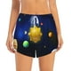 thumbnail image 2 of Balery Solar System Pantalones cortos deportivos para mujer con forro y dos bolsillos, elásticos, para entrenamiento, gimnasio, yoga-Small, 2 of 7
