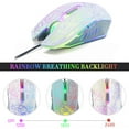 thumbnail image 4 of Wired Gaming Keyboard and Mouse Headset Combo,Rainbow LED Backlit Wired Keyboard,Over Ear Headphone with Mic,Rainbow Backlit Gaming Mice,Mouse Pad,for PC,Laptop,Mac,PS4,Xbox(White), 4 of 8