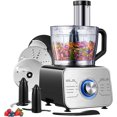 thumbnail image 1 of Food Processor & Vegetable Chopper with 12 Cup Large Mixing Bowl, 3 Speeds and Pulse Function, 600W-Watt Base and 3 Dough Blade for Slicing, Shredding and Mincing, Silver, 1 of 8